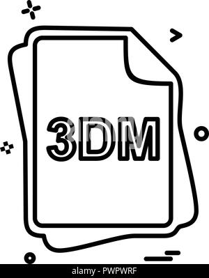 3DM file type icon design vector Stock Vector