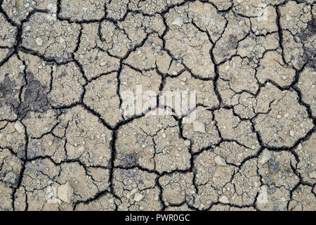 Large cracks in dry earth Stock Photo