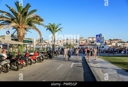 Main seafront promenade in Trogir, Dalmatia, Croatia. Stock Photo