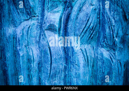 blue wavy bronze texture with vignette. background, pattern. Stock Photo