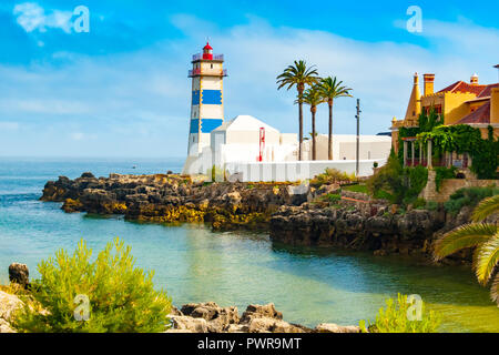 Santa Marta lighthouse and Municipal museum, Cascais, Lisbon, Portugal Stock Photo