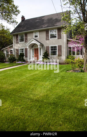 Stately colonial style two-story home in the northeast, USA Stock Photo