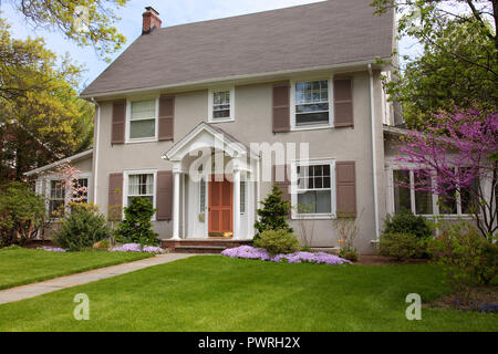 Stately colonial style two-story home in the northeast, USA Stock Photo