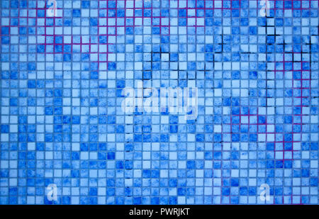 Blur ceramic mosaic background. Tile texture background of swimming pool tiles Stock Photo