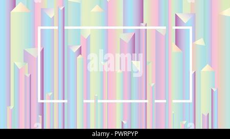 Colorful abstract vivid holographic style gradients backgrounds, vector pyramid pattern template for your design Stock Vector