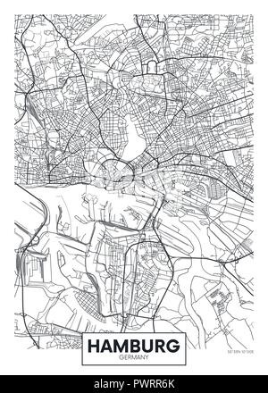 Urban vector city map of Hamburg, Germany Stock Vector Image &amp; Art - Alamy