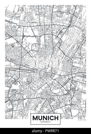 Urban Vector City Map Of Munich Germany Stock Vector Image Art Alamy