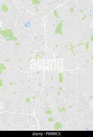 Atlanta outline map. Vector map of Atlanta city area within its borders