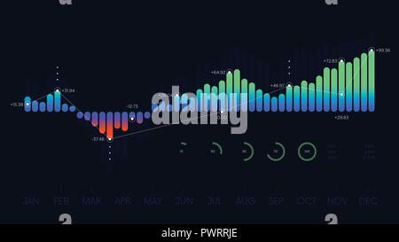Futuristic technology dashboard hud vector interface for business presentation Stock Vector