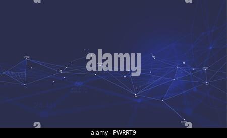 Network connection plexus digital futuristic technology, Abstract vector background for business presentation Stock Vector