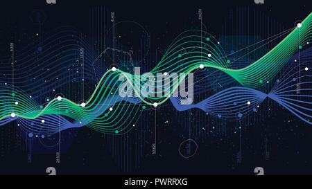 Statistics big data, analytical indicator sci-fi background futuristic presentation image Stock Vector