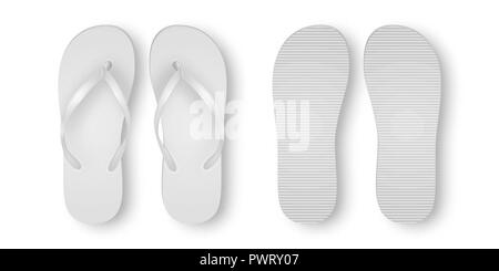 3d Beach Flip Flops Isolated on White Stock Vector Image & Art - Alamy