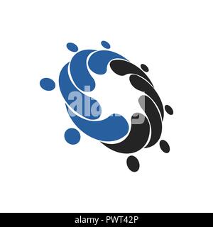 Social Network Team Partners Family Friends logo design. Flat vector icon template Stock Vector