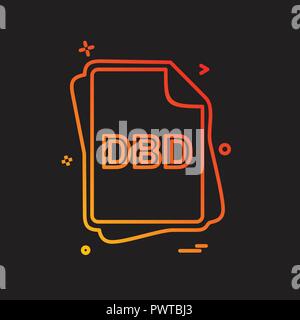 DBD file type icon design vector Stock Vector