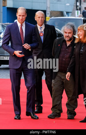 Prince William, Duke of Cambridge at the London Film Festival Screening of They Shall Not grow Old on Tuesday 16 October 2018 held at BFI Southbank, London. Pictured: Prince William, Duke of Cambridge, arrives on the red carpet. Picture by Julie Edwards. Stock Photo