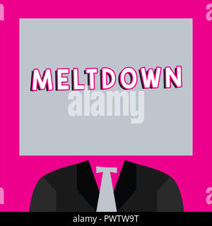 Word writing text Meltdown. Business concept for disastrous collapse or breakdown accident in nuclear reactor. Stock Photo
