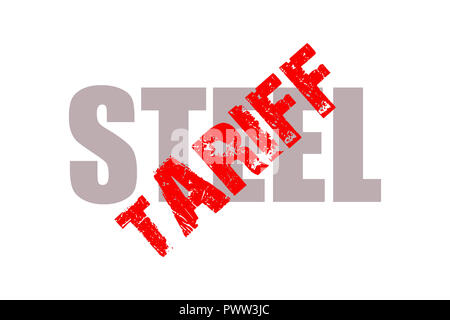 Steel tariff rubber stamp Stock Photo