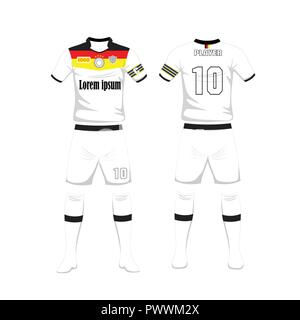 Premium Vector  Soccer jersey for germany national team, front and back  view