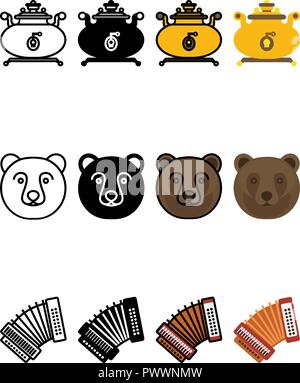 Russian Siberia icons Stock Vector