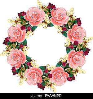 Flowers frame  wreath  vector Stock Vector