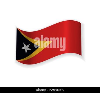 East Timor Flag. Country to country in Southeast Asia. Vector illustration. Stock Vector