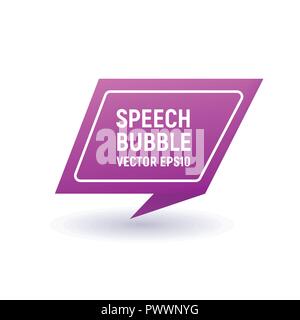 Bubble speech pink. Vector illustration. 3d icon. Modern design. Stock Vector