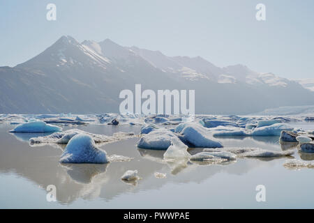 Fjallsárlón iceberg lagoon at the south end of the glacier Vatnajökull in Iceland. Stock Photo