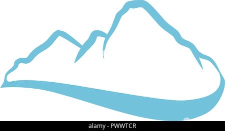 mountain, winter scene, logo icon Stock Vector