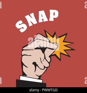 Male hand with snapping finger magic gesture. Its easy vector concept ...