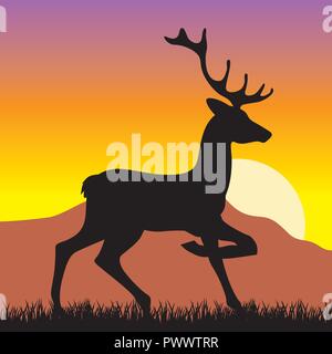 mountain deer, vector logo icon Stock Vector