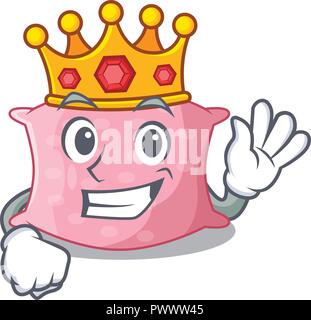 King cute pillow comfortable isolated on mascot Stock Vector