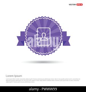 Personal Id Card Icon - Purple Ribbon banner Stock Vector