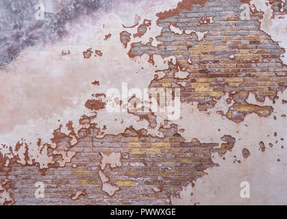Grunge background red old brick wall texture bright plaster wall abandoned exterior Urban background for your concept or project Copy space Graphical  Stock Photo