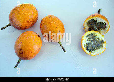 Granadilla or Passion Fruit on the table Stock Photo