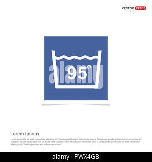 Laundry symbols icon - Blue photo Frame Stock Vector