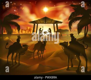 Nativity Christmas Scene Stock Vector