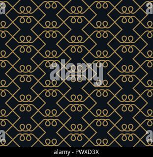 Seamless pattern. Graphic lines ornament. Floral stylish background. Stock Vector