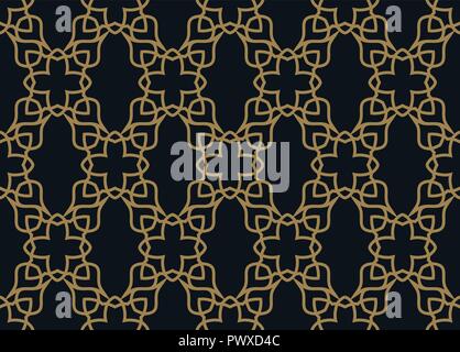Seamless pattern. Graphic lines ornament. Floral stylish background. Stock Vector