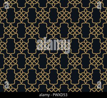Seamless pattern. Graphic lines ornament. Floral stylish background. Stock Vector