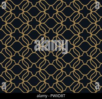 Seamless pattern. Graphic lines ornament. Floral stylish background. Stock Vector