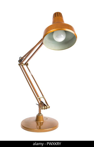 old copper colored table lamp on white background Stock Photo