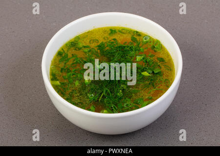 Fish soup Uha with dill Stock Photo