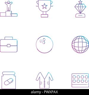 Award Position, Breifcase, Medicine,Trophy , diamond, bowling ball  , globe, world , lab coat , medical , logo, design, vector, sign, label, symbol, i Stock Vector