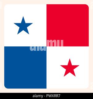 Panama square flag button, social media communication sign, business icon. Stock Vector