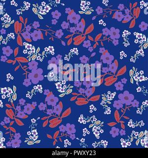 Violet flowers pattern Stock Vector