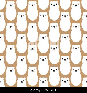 Polar white bear seamless art simple pattern Stock Vector