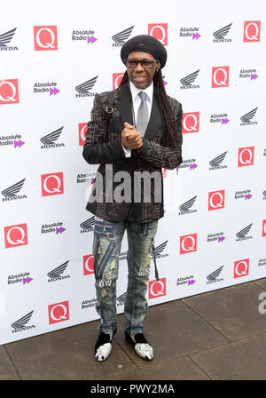 London, UK. 17th Oct 2018. The Round House Chalk Farm  Nile Rodgers arrives at the Q Awards 2018  in Association with Absolute Radio Credit: Dean Fardell /Alamy Live News Stock Photo