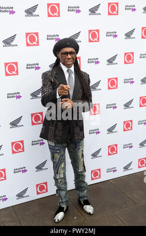 London, UK. 17th Oct 2018. The Round House Chalk Farm  Nile Rodgers arrives at the Q Awards 2018  in Association with Absolute Radio Credit: Dean Fardell /Alamy Live News Stock Photo