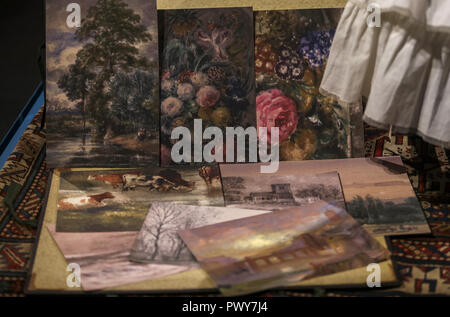 Davenport, Iowa, USA. 5th Oct, 2018. A selection of paintings accompany the ''Jane Eyre'' display in the ''Literary Heroines'' exhibit at the Putnam Museum in Davenport on Friday, Oct. 5, 2018. Credit: Andy Abeyta, Quad-City Times/Quad-City Times/ZUMA Wire/Alamy Live News Stock Photo