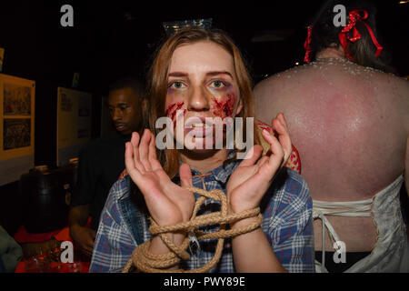 Press night an Halloween experience at  London Tombs at The London Bridge Experience, UK. 18 October 2018. Stock Photo